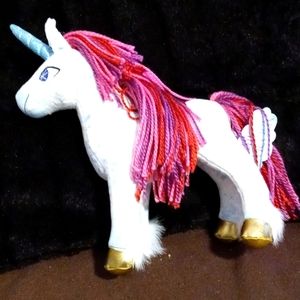 AVAILABLE - Douglas Uni Unicorn w/ yarn hair Plush horse 12" Long has all tags.
